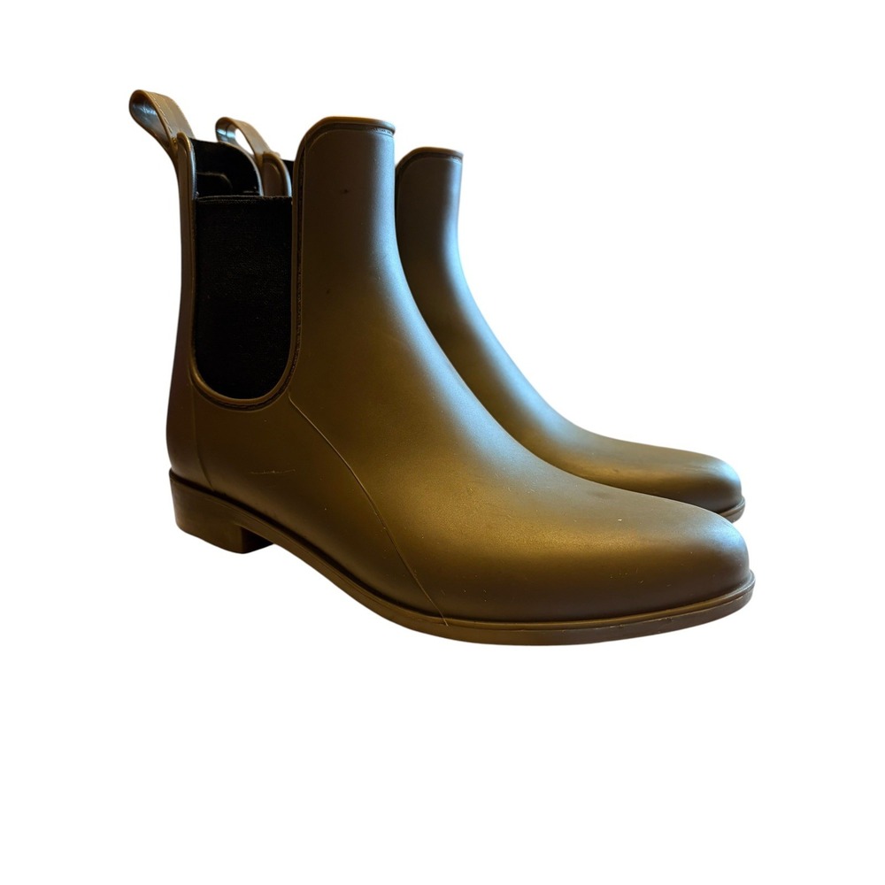 J.Crew Green Rubber Waterproof Chelsea Rain Boots Women's Size 7